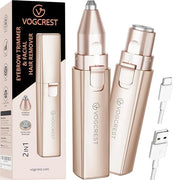 Rechargeable Facial Hair Removal for Women: 2-in-1 Electric Eyebrow and Facial Hair Removal Device - Suitable for eyebrows...