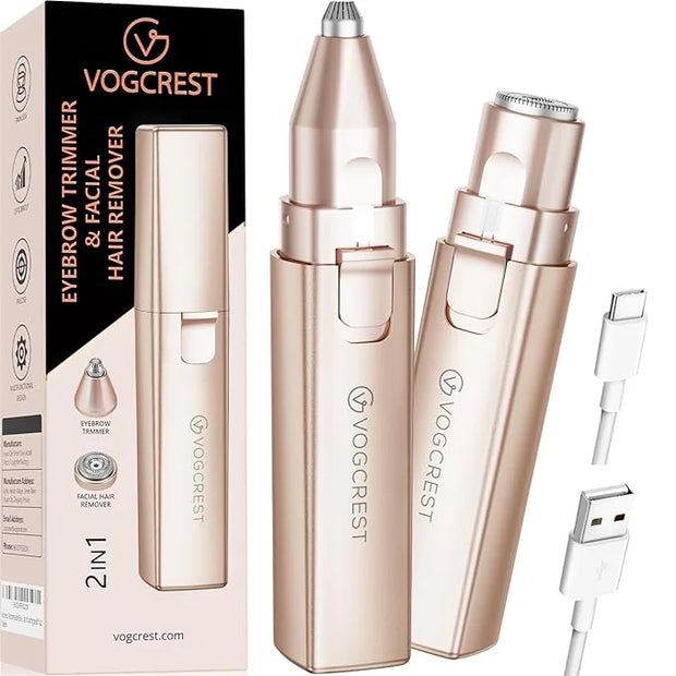 Rechargeable Facial Hair Removal for Women: 2-in-1 Electric Eyebrow and Facial Hair Removal Device - Suitable for eyebrows...