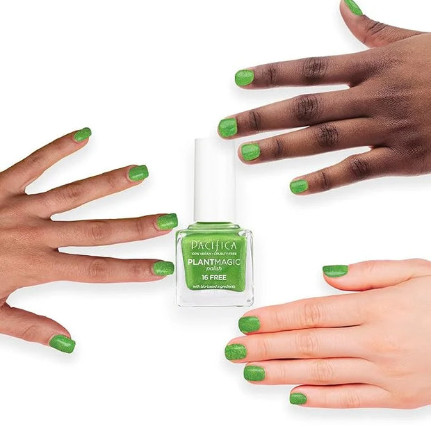 Pacifica Natural Nail Polish – Plant Magic Glitter Green Polish - Plant Based, Non-Toxic & Clinically Tested - Lasting Col...