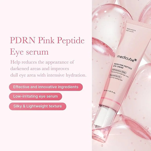 medicube Salmon DNA PDRN Pink Peptide Eye Serum with Niacinamide and 99% Purity Retinol for Fine Lines, Uneven Skin Tone, ...