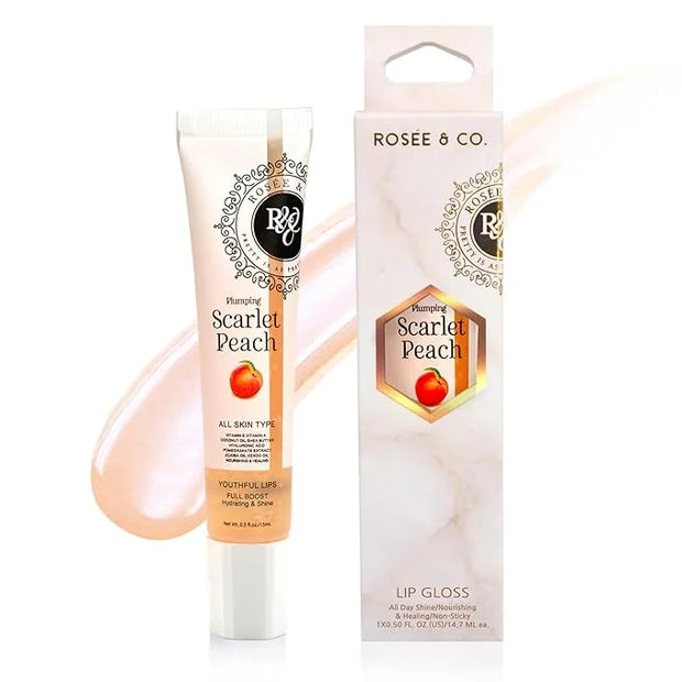 ROSÉE & CO Rosee Lip Gloss Vegan & Cruelty Free Treatment, Professional Make up, Long Lasting Glossy with Shea Butter, Moi...