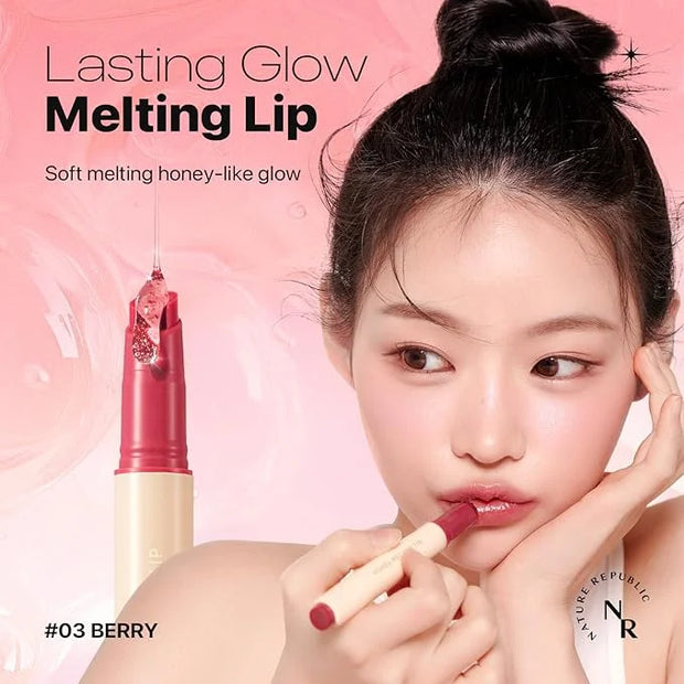 Nature Republic HONEY MELTING LIP (03 BERRY) SOFT LIP STICK, Hydrating Gloss, Moisturizing balms, Sheer tint, Shine & Glow...