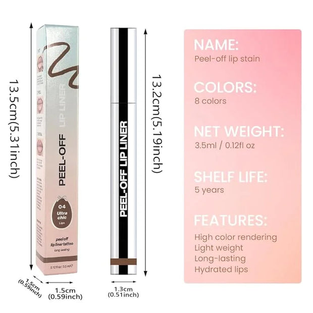 Matte Lip Gloss Stain-Peel Off Lip Liner Tattoo, Light Taupe Lip Tint，Long Lasting Peel Off Lip Stain, Waterproof Transfer...