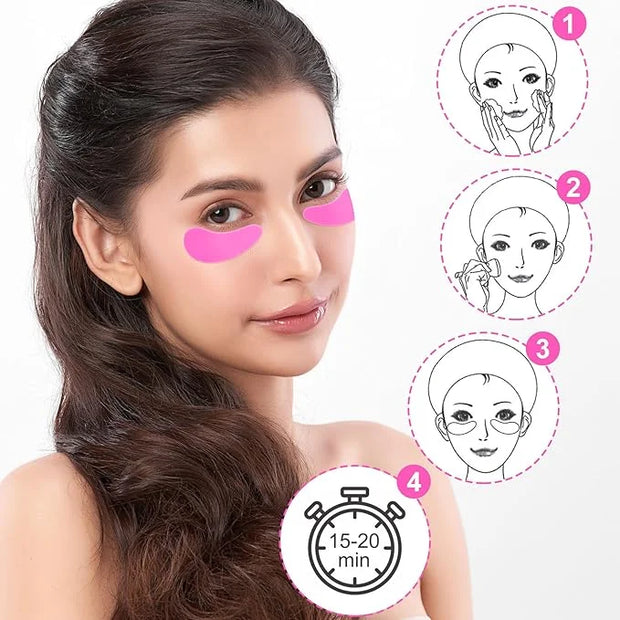 5 Pairs Silicone Under Eye Patches, Reusable Under Eye Mask Pad, Lower Lash Isolation Pads Skin Care Beauty Tool for Reduc...