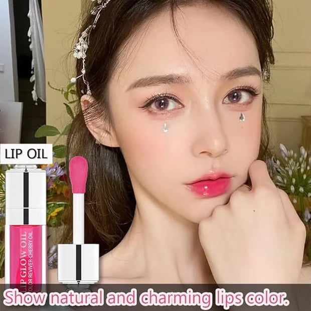 Plumping Lip Oil, Hydrating Lip Gloss Tinted Lip Balm Lip Care Transparent Toot Lip Oil, Non-Sticky Long Lasting Nourishin...