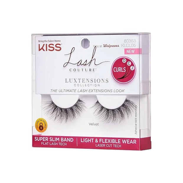 KISS Lash Couture LuXtensions Collection False Eyelashes, Flat Lash Technology, Super Slim Lash Band, Real Lash Extension ...