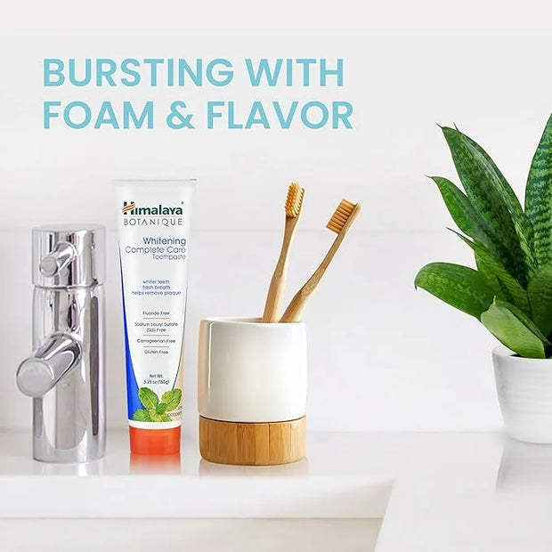 Himalaya Botanique Complete Care Whitening Toothpaste, Simply Peppermint, Fluoride Free for a Clean Mouth, Whiter Teeth an...
