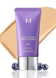 MISSHA M PERFECT COVER SERUM BB CREAM No.25 Warm Beige - Medium with Warm Undertone, Skin Tint, Tinted Moisturizer, Skin C...