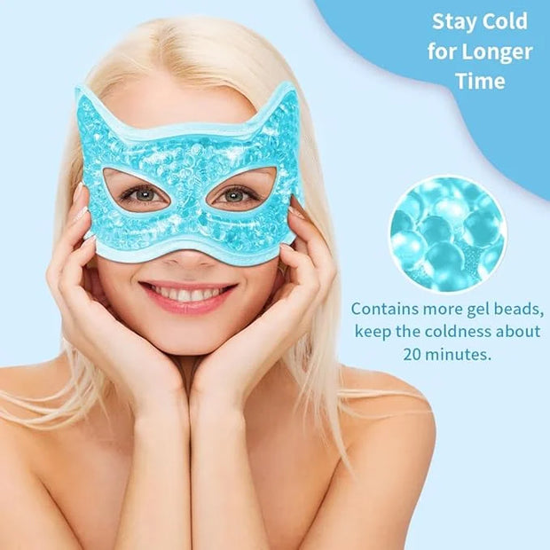 Cooling & Heating Eye Mask - Hot/Cold Use for Puffy Eyes, Headaches, Migraines, Sinus & Dark Circles (2 packs blue) - Prod...