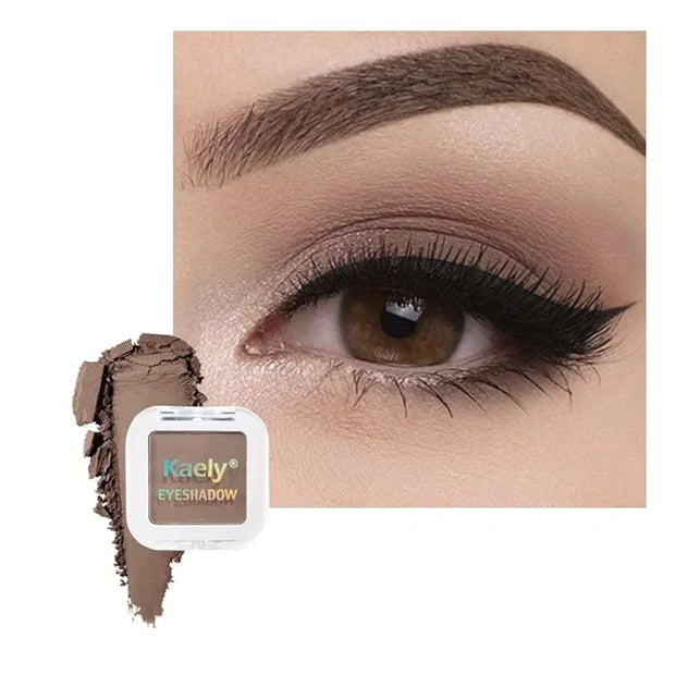 Kaely Pressed Single Eyeshadow Makeup, Cocoa Brown Matte Highly Pigmented Monochrome Eye Shadow Palette, Waterproof Neutra...