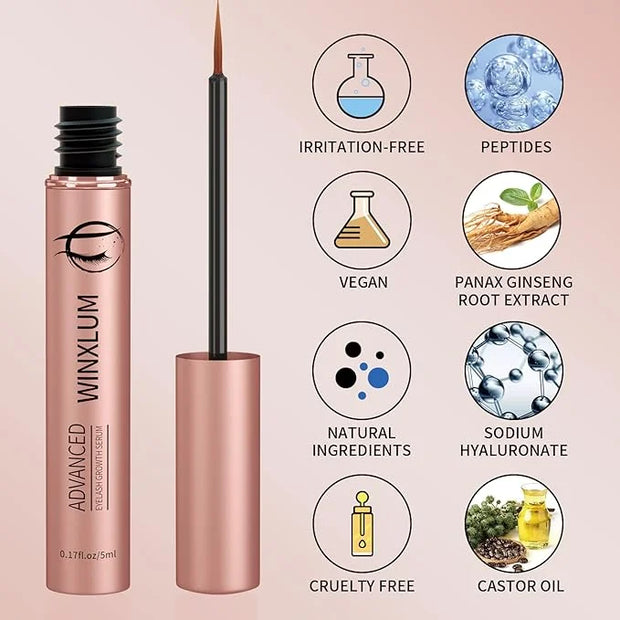 Premium Eyelash Growth Serum, Lash Growth Serum 5ML, Eyebrow Growth Serum with Peptides, Irritation-Free Eyelash Serum to ...