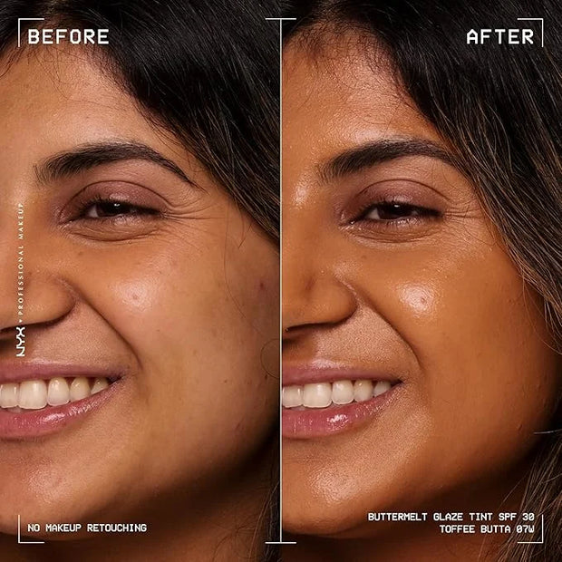 NYX PROFESSIONAL MAKEUP Buttermelt Glaze Soft Glow Skin Tint + SPF 30, Up To 12HR Wear, 07 Toffee Butta - Product Image