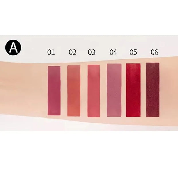 R.Y.M 6 Pcs Red Matte Liquid Stick Set, Natural, Moisturizing, Plumper Lip Gloss Set, Long Lasting for lip color, with bea...