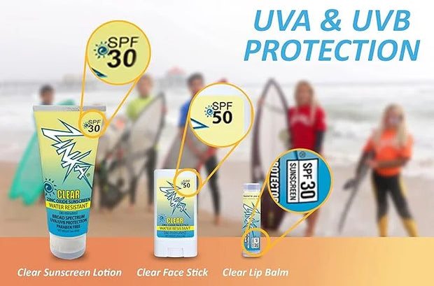 Zinka Sunny Days Personal Pack - SPF 30/50 - UVA & UVB Sunscreen Protection for Face, Body, Lips - Water Resistant, Oil Fr...