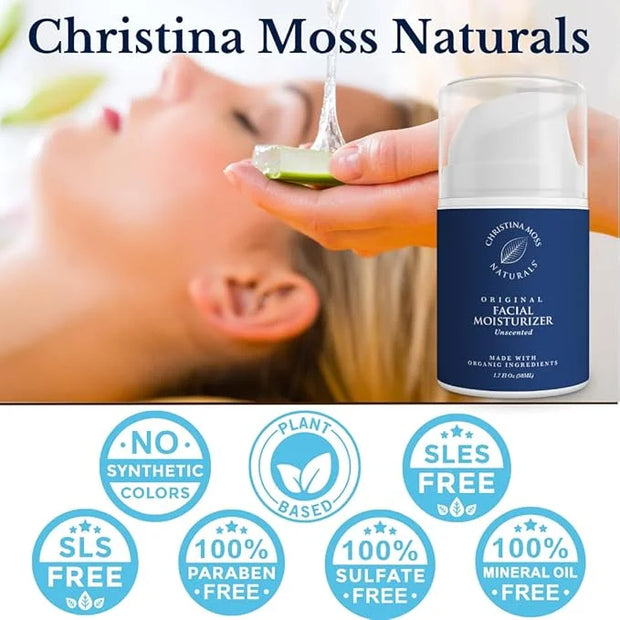 Christina Moss Naturals Unscented Moisturizer, Natural and Organic Ingredients, Gentle, No Toxic Chemicals - Product Image