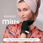 MainBasics Korean Exfoliating Mitts - Deep Body Scrubber Exfoliator Gloves for Dead Skin, Spray Tan Removal, Keratosis Pil...