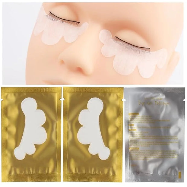 100 Pair Set Eye Gel Pads For Eyelash Extensions Lint Free Patches Beauty Tools (Gold) - Product Image