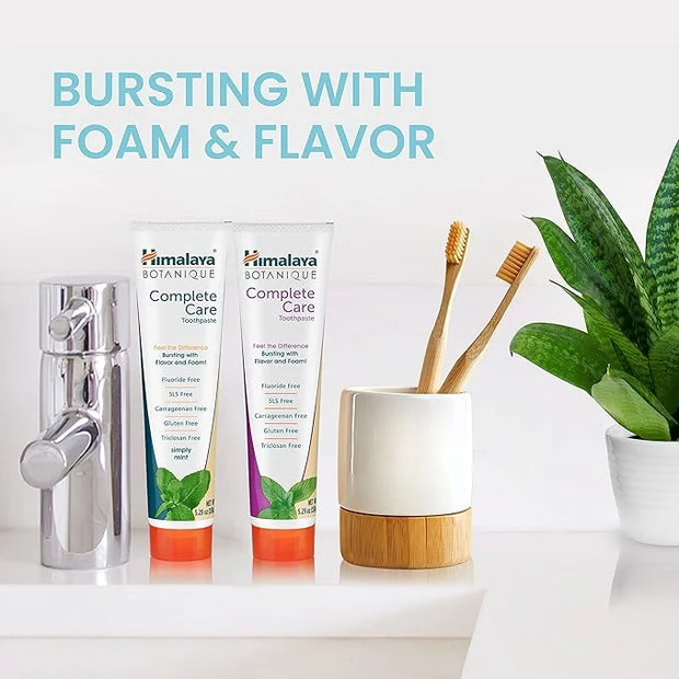 Himalaya Botanique Complete Care Toothpaste, Mint and Spearmint - Fluoride Free Toothpaste for Clean Teeth & Fresh Breath ...