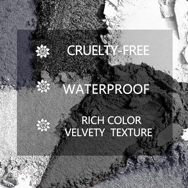 Black Smoky Eye shadow Palette, 9 Colors True Black Dark Grey Smokey Goth Makeup Pallet, 9 Soft Matte Shimmer High Pigment...