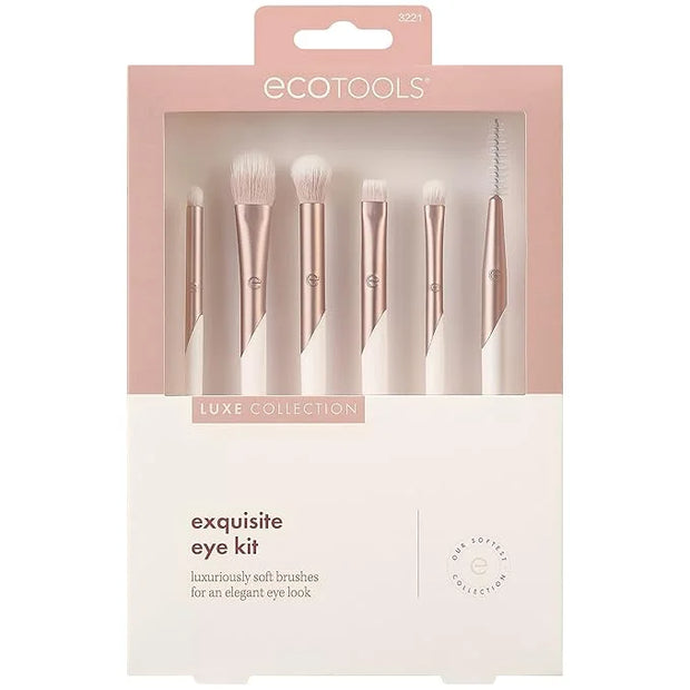 EcoTools Luxe Exquisite Eye Makeup Brush Kit, For Eyeshadow, Eyeliner, & Brow Makeup, Professional Eye Brush Set, Eco-Frie...