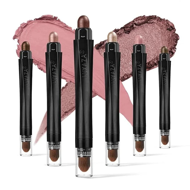 6PCS Cream Eyeshadow Stick Makeup Sets, Metallic And Matte Shimmer Eye Shadow Eye Brightener Stick Pencil Crayon, A06-Pink...