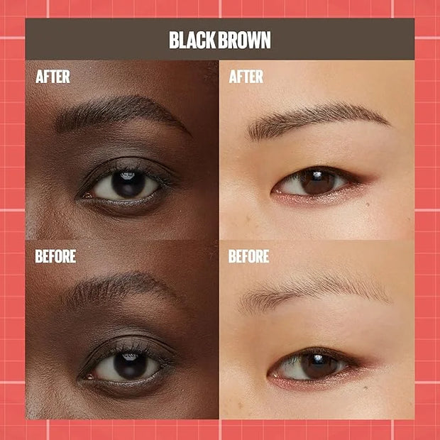Maybelline Build-A-Brow 2-in-1 Brow Pen and Sealing Eyebrow Gel, Eyebrow Makeup for Real-Looking, Fuller Brows, Black Brow...