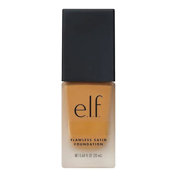 e.l.f. Flawless Satin Foundation, Lightweight & Medium Coverage, Semi-Matte Finish, Vegan & Cruelty-Free, Almond, 0.68 Fl ...