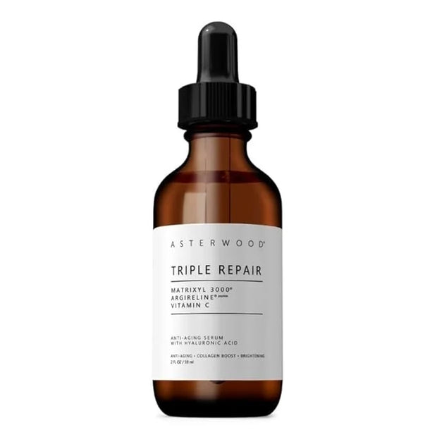 Asterwood Triple Repair Matrixyl 3000 + Argireline + Hyaluronic Acid + Vitamin C Serum for Face - Anti-Aging, Collagen Boo...