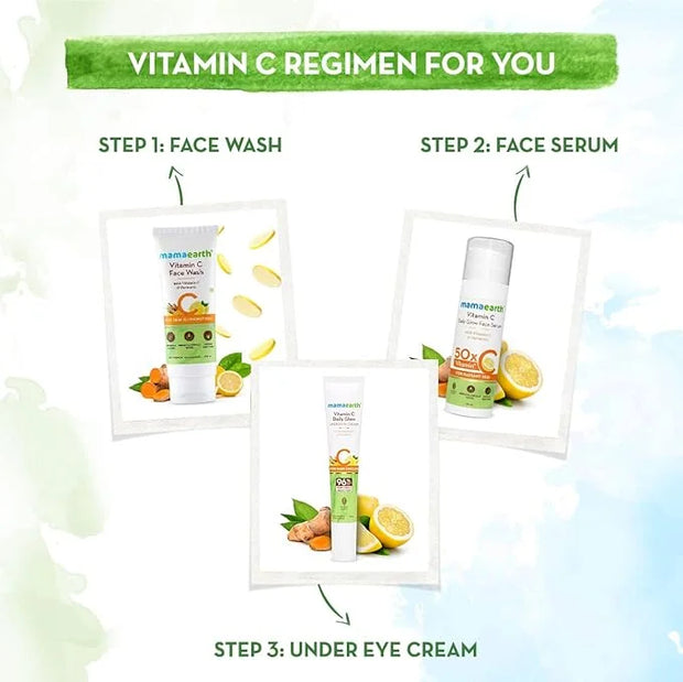 MAMAEARTH Vitamin C Daily Glow Under Eye Cream | Reduces Dark Circles, Puffiness, Bags & Wrinkles | Soothes Tired Eyes | F...