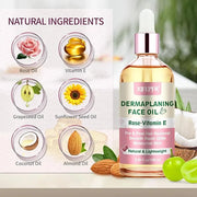 Dermaplaning Kit, Rose & Vitamin E Oil, Shave Oil with Dermaplaning Tools for Women, Facial Razor, Eyebrow Razor, Softens ...