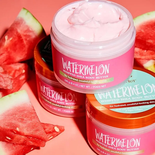 Tree Hut Watermelon Whipped Shea Body Butter, 8.4oz, Lightweight, Long-lasting, Hydrating Moisturizer with Natural Shea Bu...