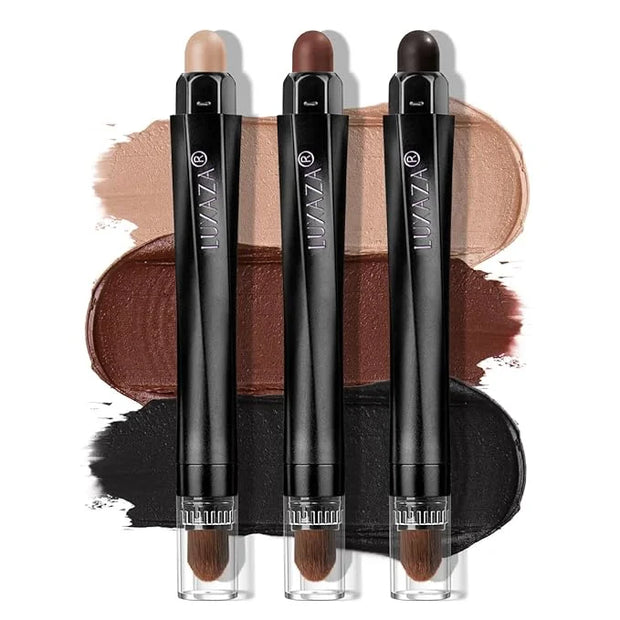 Classic 3PCS Neutral Eyeshadow Stick Makeup Set, Matte Cream Eye Shadow Eyeliner Brightener Pencil Crayon - I2 - Product I...