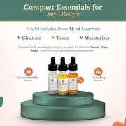Healing Happy Method - Skin Care Set | 15ml Cleanser, Toner, and Moisturizer | Skincare Set, Rejuvenates Skin, Deeply Nour...