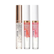 3 PACK Lip Oil Gloss, Hydrating Non-Sticky Lip Oil, 100% Natural Oil Clear Lip Gloss, Lightweight Lip Moisturizer (Rosegol...