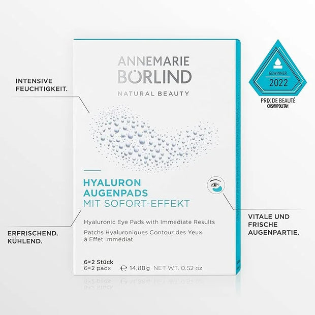 ANNEMARIE BÖRLIND Hyaluronic Acid Under Eye Mask – Vegan Eye Patches for Puffy Eyes with Tremella and Konjac Root– Remove ...