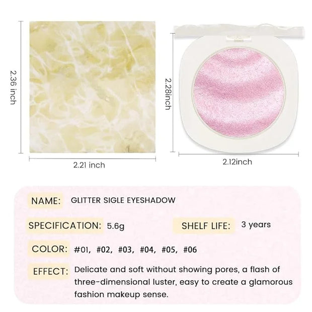 Glittle Monochrome Glittler Eyeshadow Palette - Low Saturation, Delicate, Long-Lasting, Vegan, Pressed Glitter Eyeshadow, ...