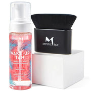 Mystic Tan Self Tanner Bundle: Wake-Up Tan Self Tanning Water Mousse, 5.5 fl. oz. + Blending Self Tan Kabuki Brush - Premi...