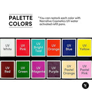 UV 12-Color Palette - Water-Activated Neon Glow Makeup