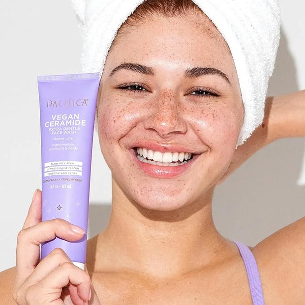 Pacifica Beauty, Vegan Ceramide Face Wash + Face Lotion Set, Cleanser, Moisturizer, Sensitive Skin, Dermatologist + Allerg...