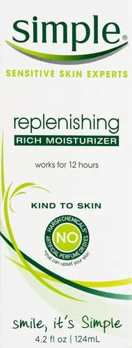 Simple Kind to Skin Face Moisturizer For Sensitive Skin Replenishing Rich 12-Hour Moisturization for All Skin Types 4.2 oz...