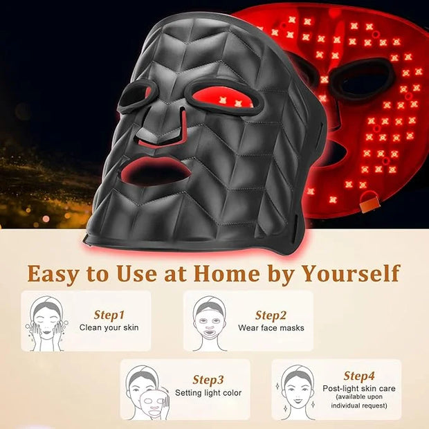 Hotodeal LED Face Mask Light Therapy,3 Colors Light Therapy for Skin Rejuvenation Anti-aging Beauty Red Light Therapy,Sili...
