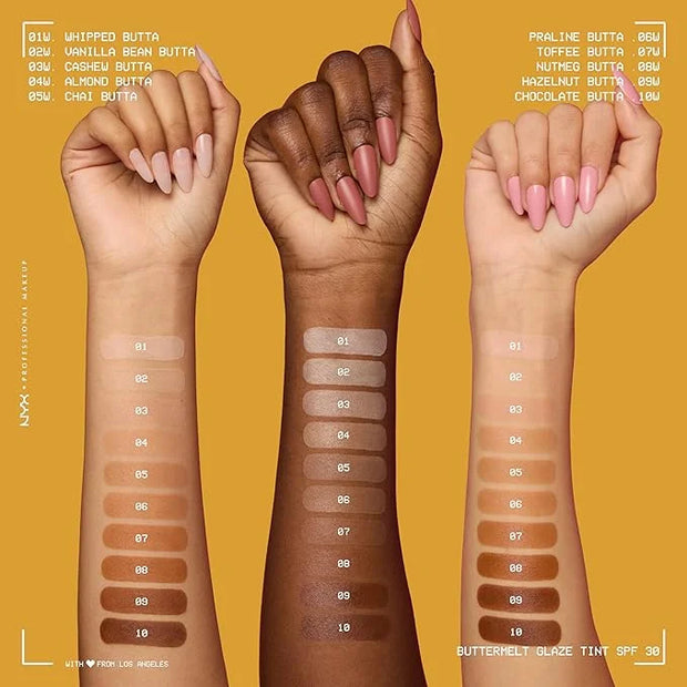 NYX PROFESSIONAL MAKEUP Buttermelt Glaze Soft Glow Skin Tint + SPF 30, Up To 12HR Wear, 07 Toffee Butta - Product Image