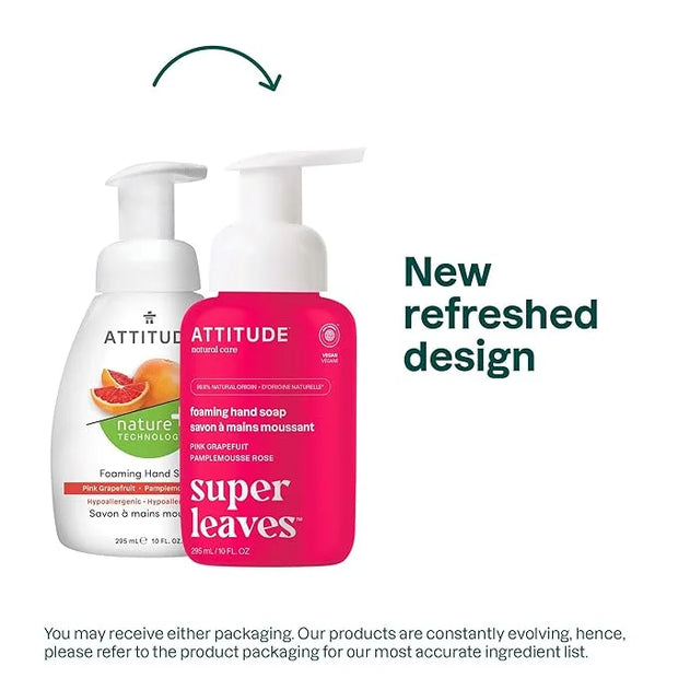 ATTITUDE Foaming Hand Soap, EWG Verified, Plant and Mineral-Based Ingredients, Vegan and Cruelty-free Personal Care Produc...