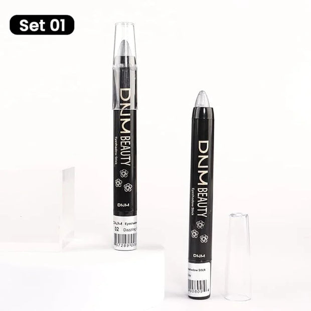 Kaely 2Pcs Cream Eyeshadow Stick Set for Eyes,Pearl White & Pearl Black Shimmer Pen,Eye Brightener Halloween Makeup,sombra...