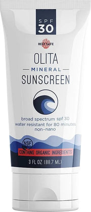 Olita Mineral Sunscreen SPF 30 Lotion - Fragrance Free - 3 oz - Broad Spectrum, Chemical Free, All-Natural, Reef Safe, Org...