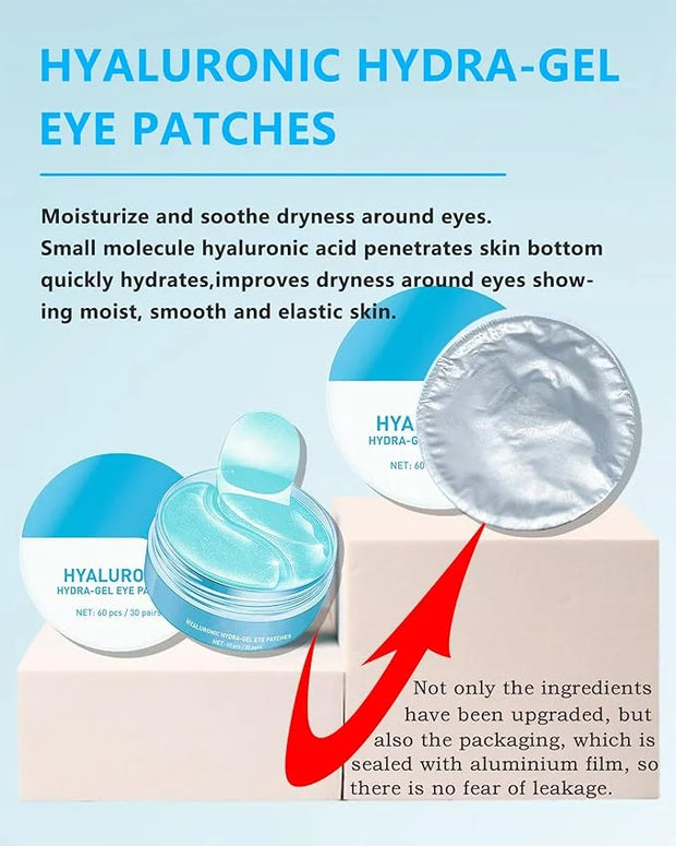 Under Eye Patches (60Pcs) - Upgraded Eye Mask Hyaluronic Acid & Collagen,Eye Treatment Mask,Under Eye Bag Treatment,Eye Ma...