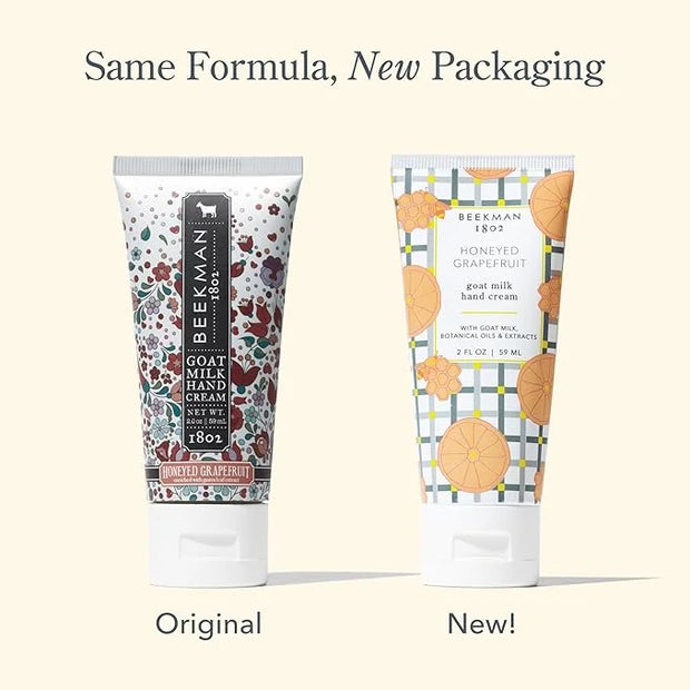 Beekman 1802 Pure Goat Milk Hand Cream, Honeyed Grapefruit - Scented - 2 oz - Moisturizing Lotion for Dry Skin - Anti-Agin...