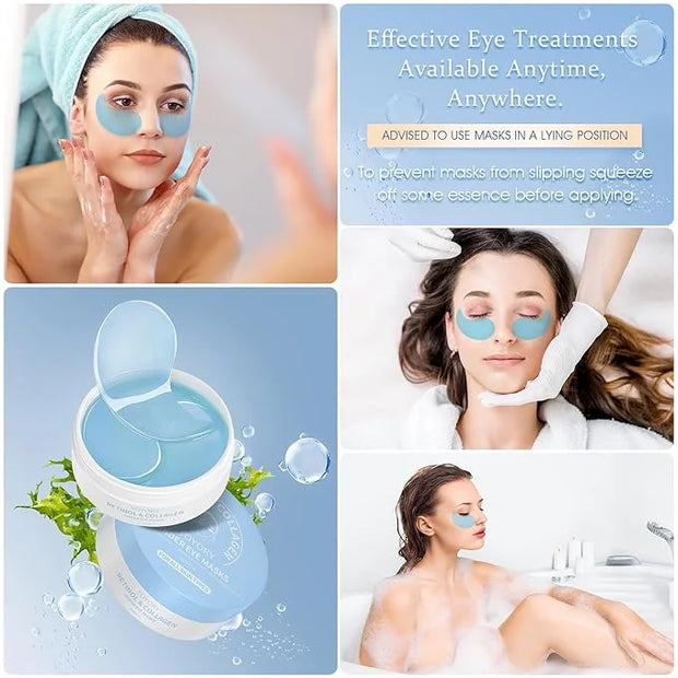 Hydrogel Under Eye Patches - Collagen & Hyaluronic Acid for Removing Eye bags, Puffiness, Dark Circles Smoothing Skin Care...