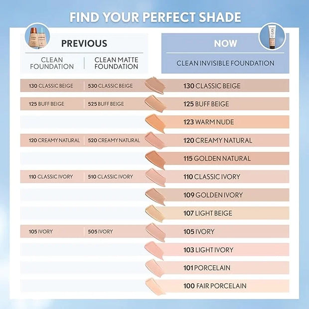 COVERGIRL Clean Invisible Foundation Makeup, Dewy & Glowy Natural Finish, Buildable Coverage, Skin-Like Smooth Look, Vegan...