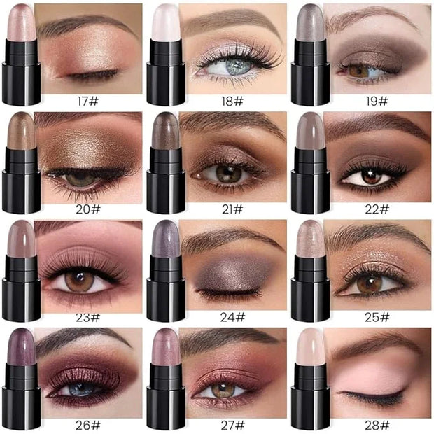 evpct 12Pcs Capsule Cream Eye Shadow Brightener Sticks Set for Eyes, Champagne Pearl Taupe Bronze Cocoa Stone Putty Smoky ...